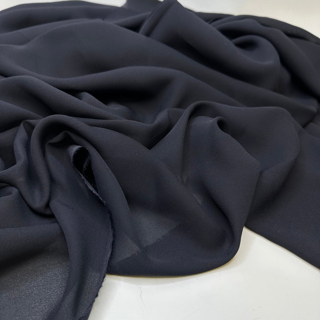 Wee Hours Of The Night - Chiffon Poly Woven - Dark Navy - 1.55M Bundle - True Deadstock fabric Fabric by private - Sustainable Textile | FABCYCLE