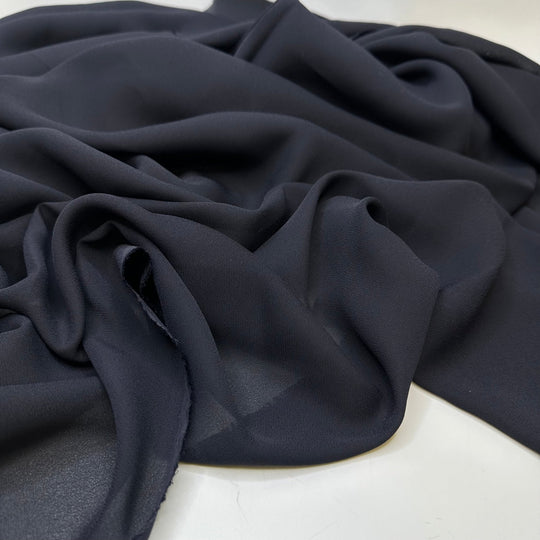Wee Hours Of The Night - Chiffon Poly Woven - Dark Navy - 1.55M Bundle - True Deadstock fabric Fabric by private - Sustainable Textile | FABCYCLE