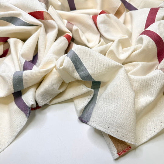 Welcome To 2027 - Cotton Blend Woven - White Multi Stripes - 1.3M Bundle - True Deadstock fabric Fabric by private - Sustainable Textile | FABCYCLE