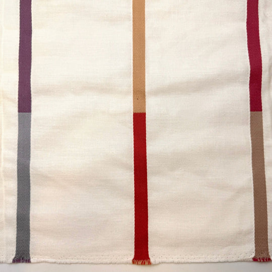 Welcome To 2027 - Cotton Blend Woven - White Multi Stripes - 1.3M Bundle - True Deadstock fabric Fabric by private - Sustainable Textile | FABCYCLE