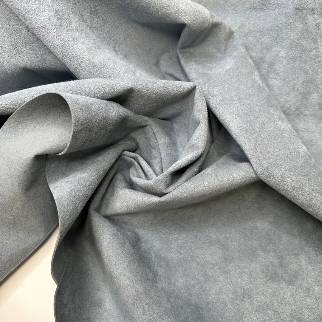 What A Lovely Day - Faux Ultra Suede Woven - Light Blue - 0.65M Bundle - True Deadstock fabric Fabric by private - Sustainable Textile | FABCYCLE