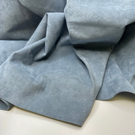 What A Lovely Day - Faux Ultra Suede Woven - Light Blue - 0.65M Bundle - True Deadstock fabric Fabric by private - Sustainable Textile | FABCYCLE