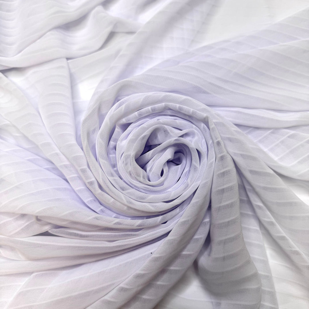 What Will I Make Next - Chiffon Poly Woven - Off White Stripes - 2.8M Bundle - True Deadstock fabric Fabric by private - Sustainable Textile | FABCYCLE