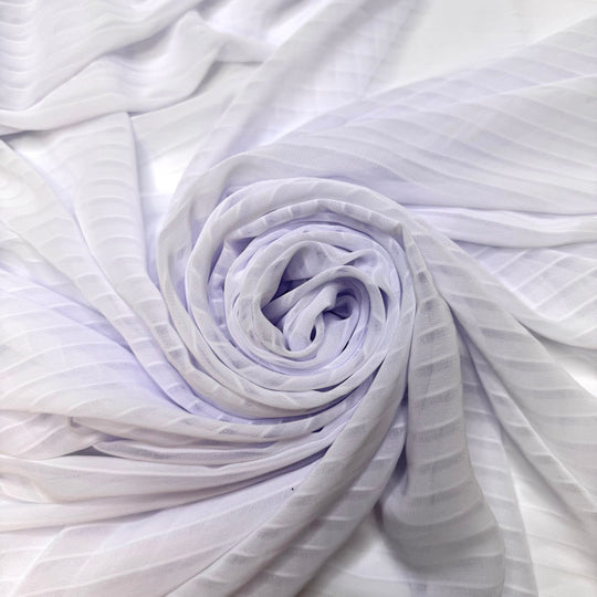 What Will I Make Next - Chiffon Poly Woven - Off White Stripes - 2.8M Bundle - True Deadstock fabric Fabric by private - Sustainable Textile | FABCYCLE