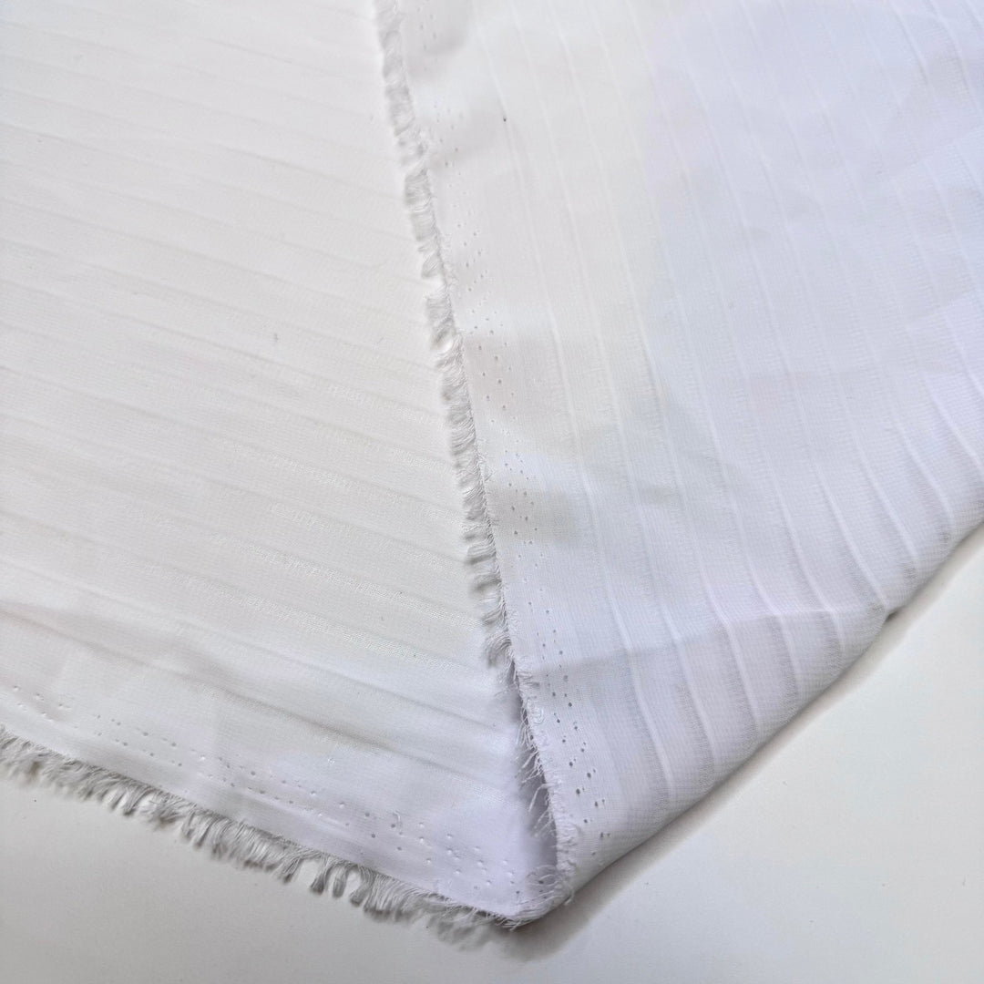 What Will I Make Next - Chiffon Poly Woven - Off White Stripes - 2.8M Bundle - True Deadstock fabric Fabric by private - Sustainable Textile | FABCYCLE