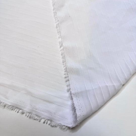 What Will I Make Next - Chiffon Poly Woven - Off White Stripes - 2.8M Bundle - True Deadstock fabric Fabric by private - Sustainable Textile | FABCYCLE