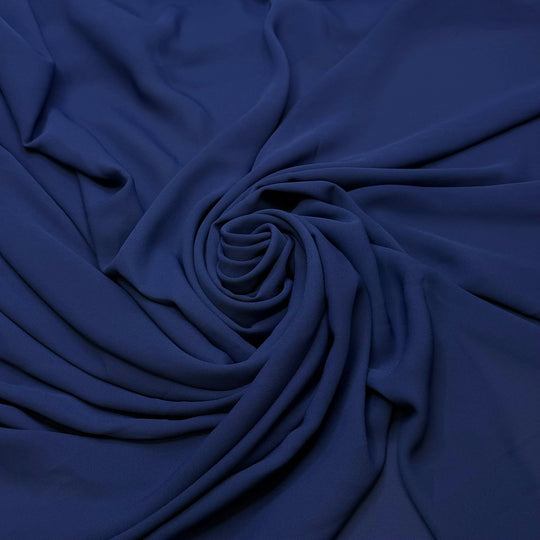 When It Rains - Chiffon Poly Woven - Dark Blue - Bundles - True Deadstock fabric Fabric by private - Sustainable Textile | FABCYCLE