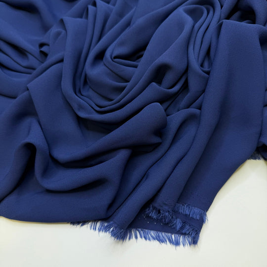 When It Rains - Chiffon Poly Woven - Dark Blue - Bundles - True Deadstock fabric Fabric by private - Sustainable Textile | FABCYCLE