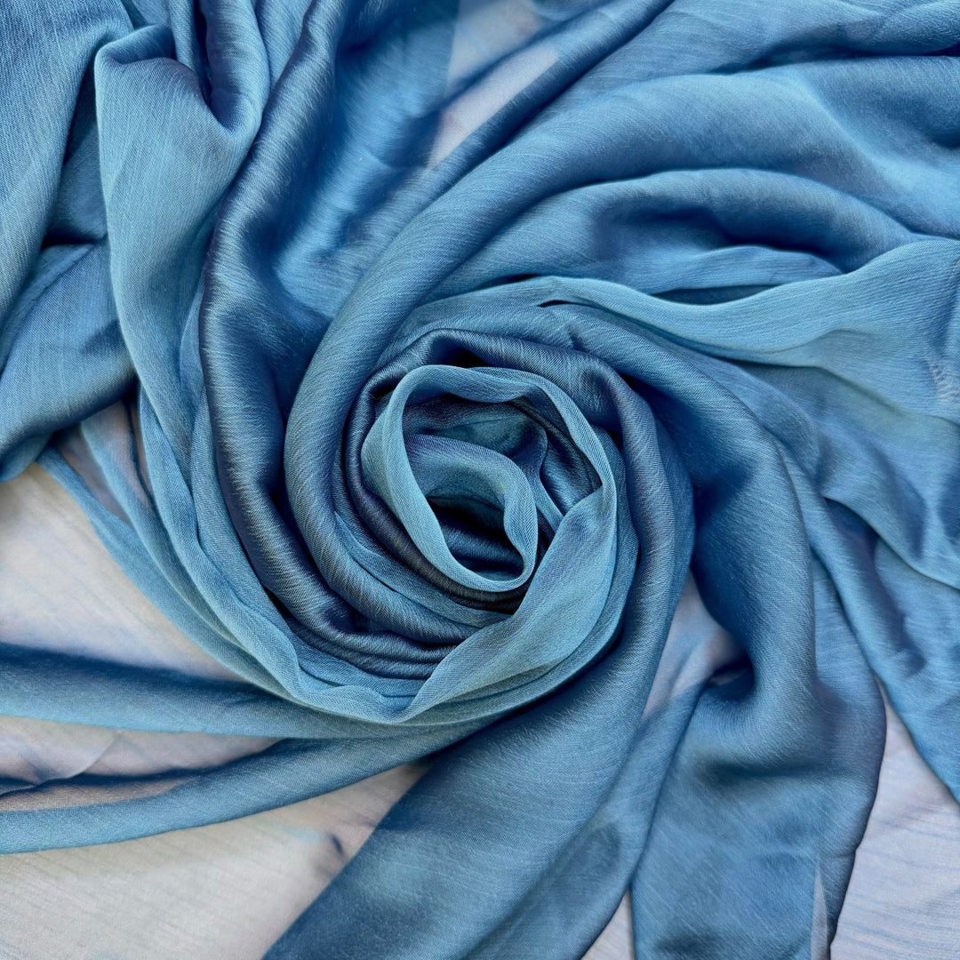 Where Has This Been Hiding - Chiffon Polyester Blend Woven - Blue - 2.5M Bundle - True Deadstock fabric Fabric by private - Sustainable Textile | FABCYCLE