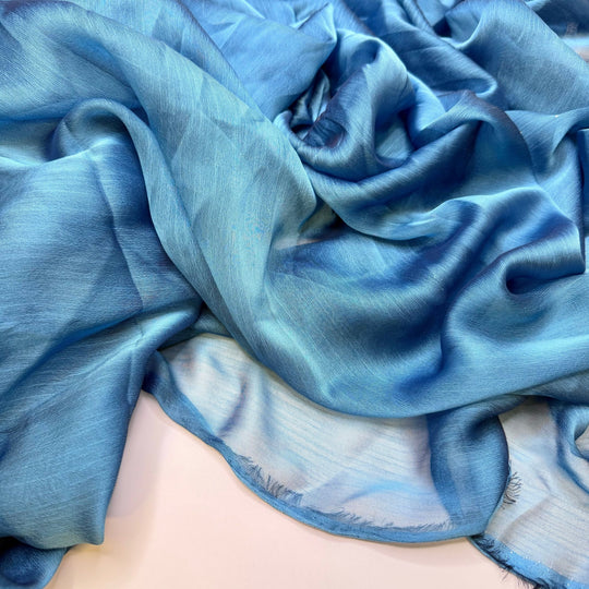 Where Has This Been Hiding - Chiffon Polyester Blend Woven - Blue - 2.5M Bundle - True Deadstock fabric Fabric by private - Sustainable Textile | FABCYCLE