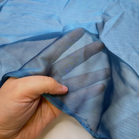 Where Has This Been Hiding - Chiffon Polyester Blend Woven - Blue - 2.5M Bundle - True Deadstock fabric Fabric by private - Sustainable Textile | FABCYCLE