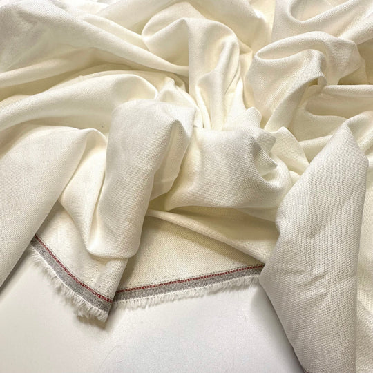 Whipped Cream - Cotton/Linen Woven - White - Bundles - True Deadstock fabric Fabric by private - Sustainable Textile | FABCYCLE