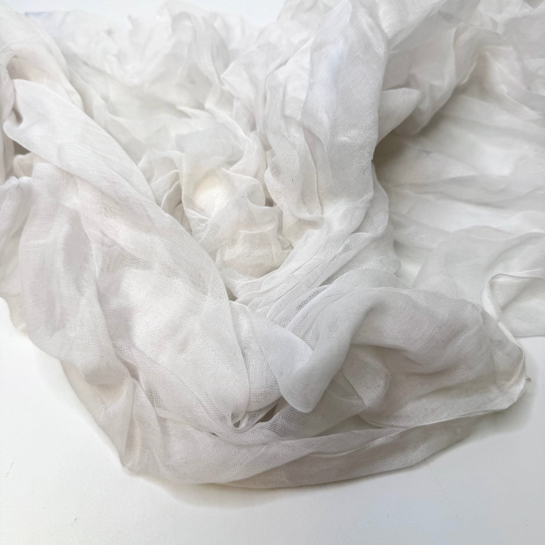 Whisper - Gauze Cotton Woven - White - 2M Bundle - True Deadstock fabric Fabric by private - Sustainable Textile | FABCYCLE