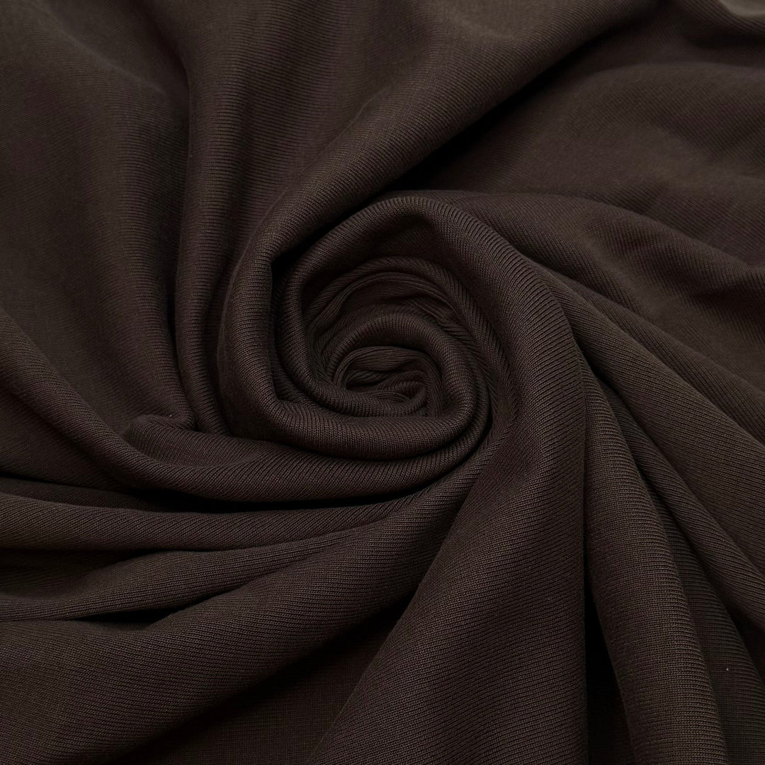 Whistlewood Garden - Twill Matching Rib Cotton Knit - Dark Brown - 1.15M Bundle - True Deadstock fabric Fabric by private - Sustainable Textile | FABCYCLE