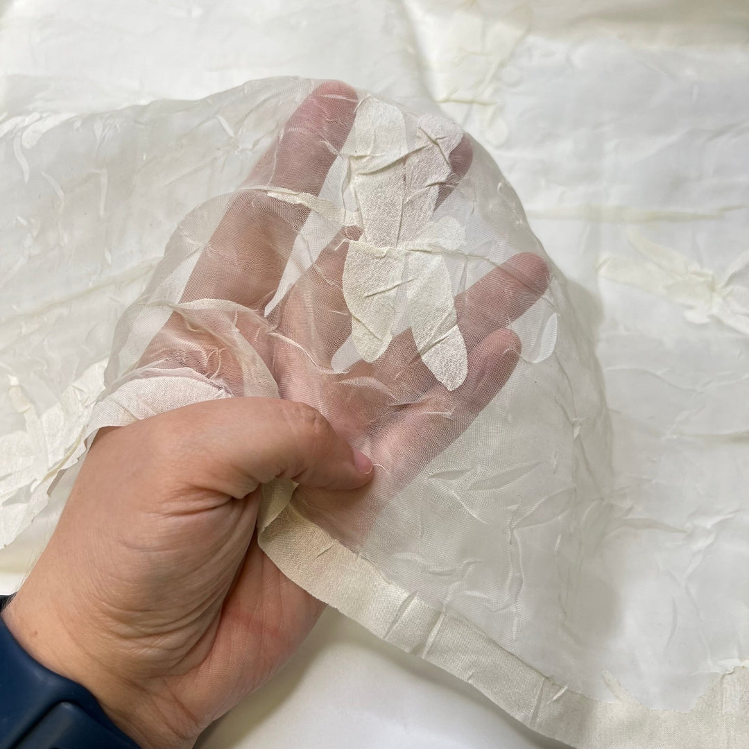 White Balance - Poly/Cotton Woven - Cream Dragonflies - 1M Bundle - True Deadstock fabric Fabric by private - Sustainable Textile | FABCYCLE
