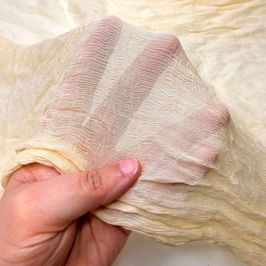 White Gold - Crinkle Chiffon Silk Woven - Dark Cream - 1.75M Bundle - True Deadstock fabric Fabric by private - Sustainable Textile | FABCYCLE