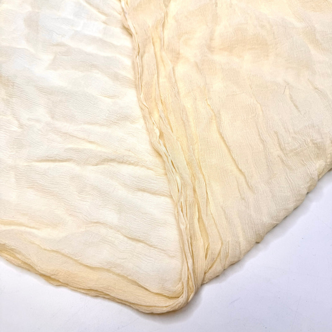 White Gold - Crinkle Chiffon Silk Woven - Dark Cream - 1.75M Bundle - True Deadstock fabric Fabric by private - Sustainable Textile | FABCYCLE