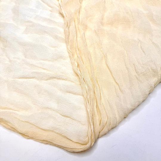 White Gold - Crinkle Chiffon Silk Woven - Dark Cream - 1.75M Bundle - True Deadstock fabric Fabric by private - Sustainable Textile | FABCYCLE