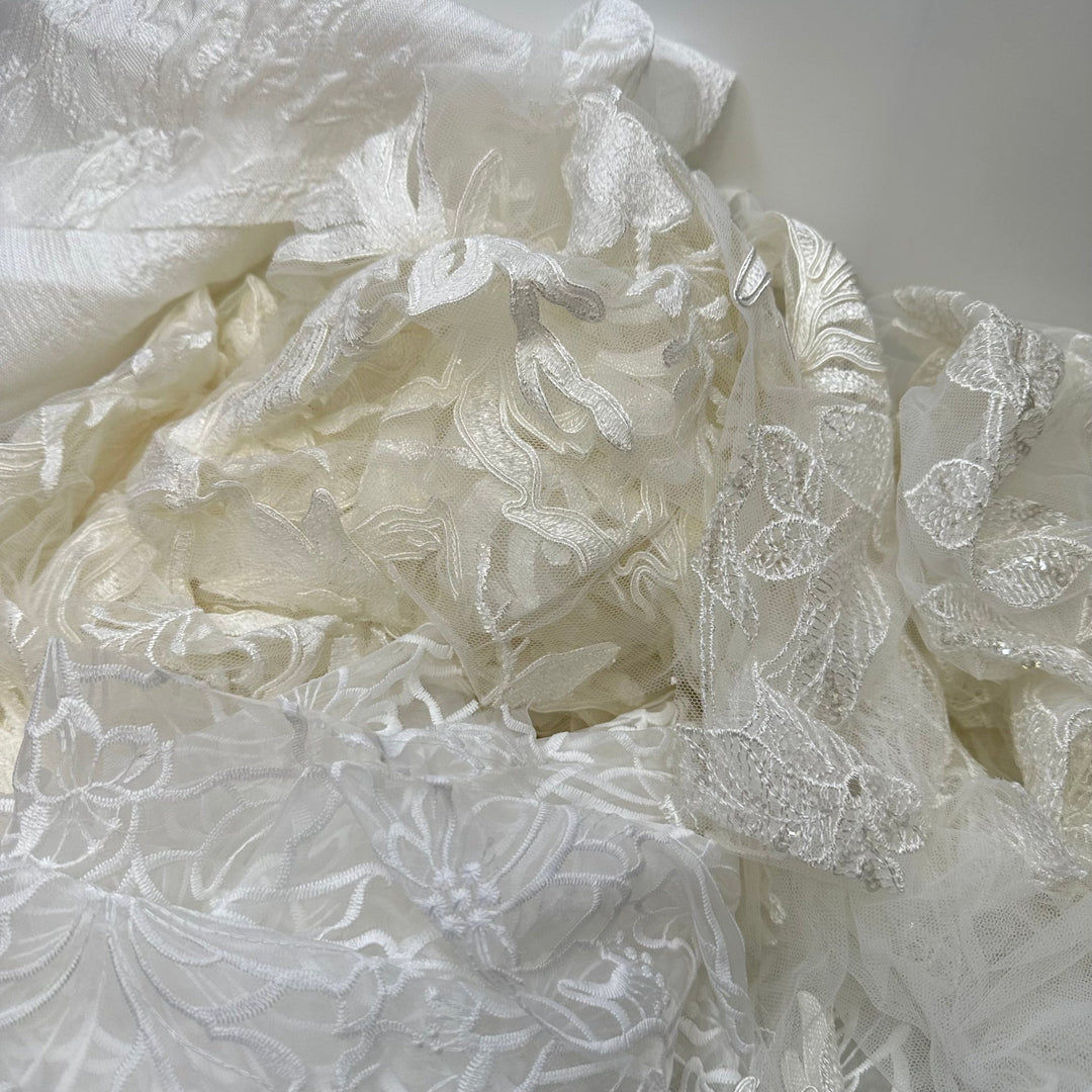White Lace/Tulle Packs - 30cm - 50cm - 1LB Bag - True Deadstock Fabric Fabric by FABCYCLE shop - Sustainable Textile | FABCYCLE