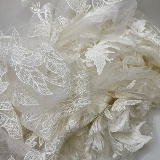 White Lace/Tulle Packs - 30cm - 50cm - 1LB Bag - True Deadstock Fabric Fabric by FABCYCLE shop - Sustainable Textile | FABCYCLE