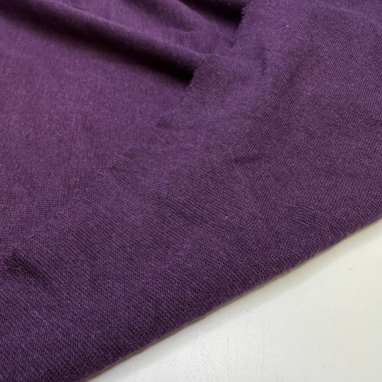 Why Are Disney Villains Purple - Rib Knit Bamboo/Cotton Knit - Dark Purple - Bundles - True Deadstock fabric Fabric by private - Sustainable Textile | FABCYCLE