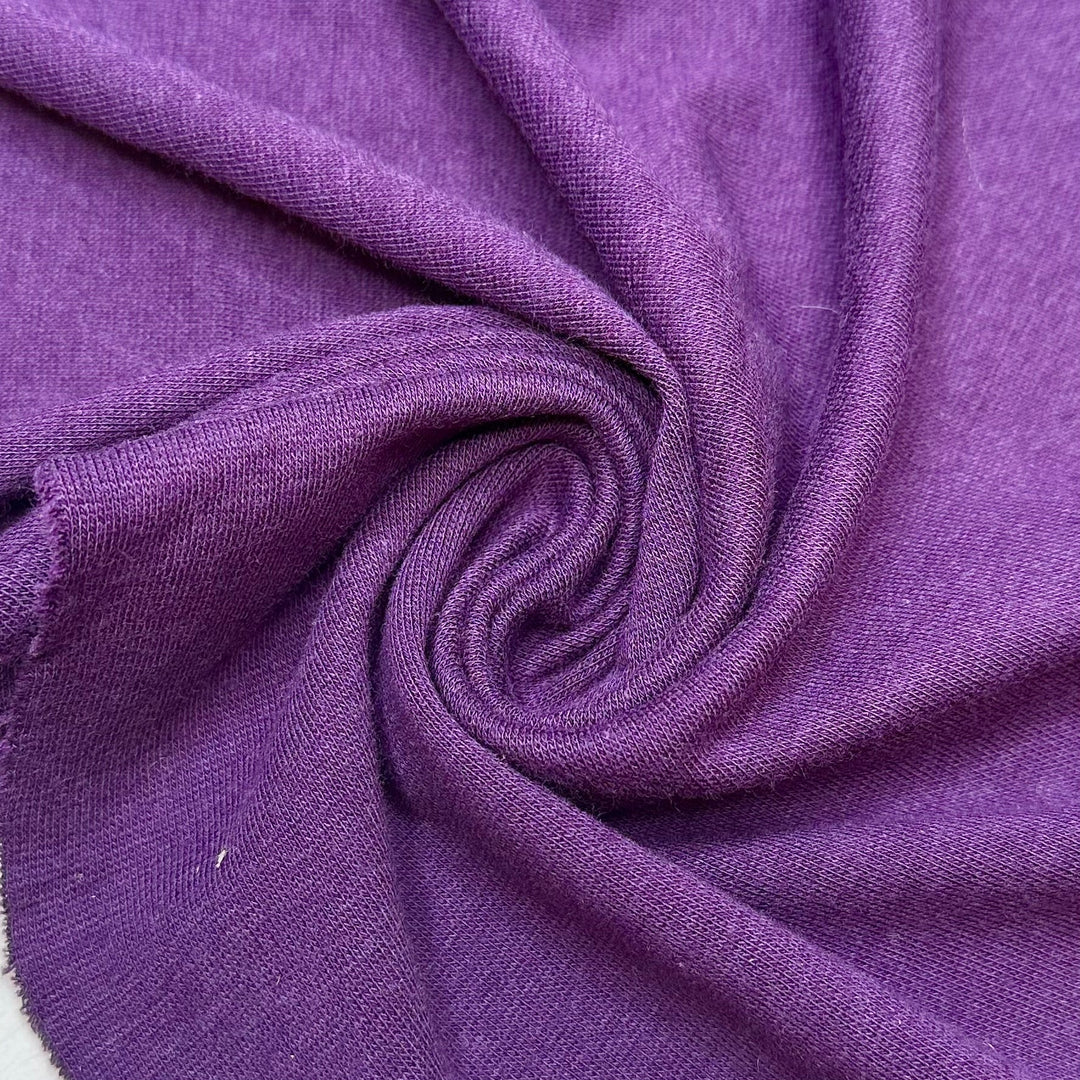 Why Are Disney Villains Purple - Rib Knit Bamboo/Cotton Knit - Dark Purple - Bundles - True Deadstock fabric Fabric by private - Sustainable Textile | FABCYCLE