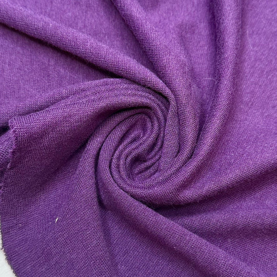 Why Are Disney Villains Purple - Rib Knit Bamboo/Cotton Knit - Dark Purple - Bundles - True Deadstock fabric Fabric by private - Sustainable Textile | FABCYCLE
