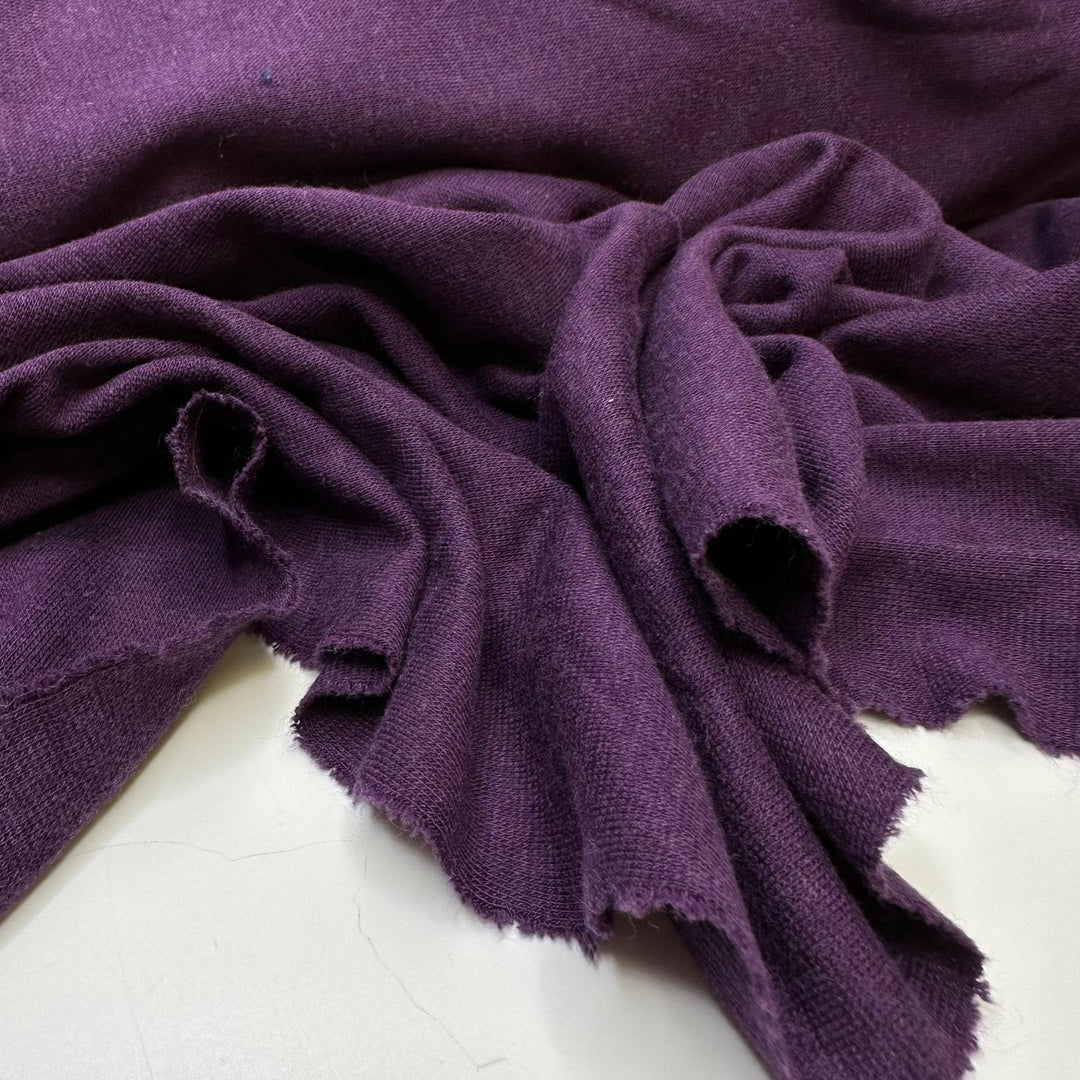 Why Are Disney Villains Purple - Rib Knit Bamboo/Cotton Knit - Dark Purple - Bundles - True Deadstock fabric Fabric by private - Sustainable Textile | FABCYCLE