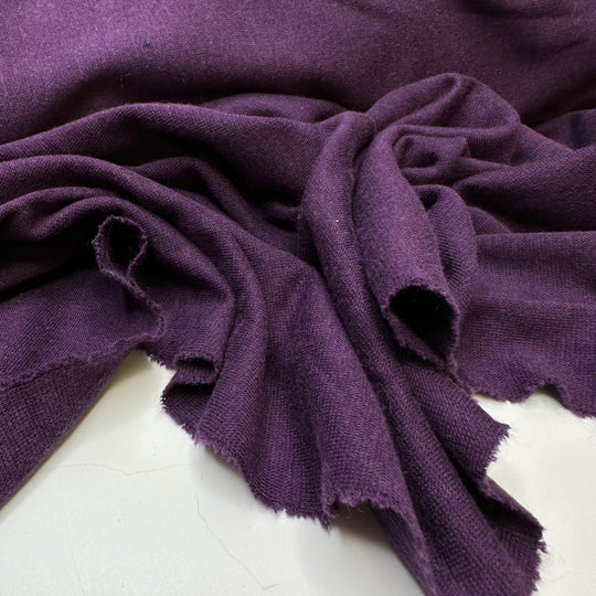 Why Are Disney Villains Purple - Rib Knit Bamboo/Cotton Knit - Dark Purple - Bundles - True Deadstock fabric Fabric by private - Sustainable Textile | FABCYCLE