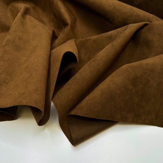 Wide Open Spaces - Faux Ultra Suede Woven - Brown - 0.7M Bundle - True Deadstock fabric Fabric by private - Sustainable Textile | FABCYCLE