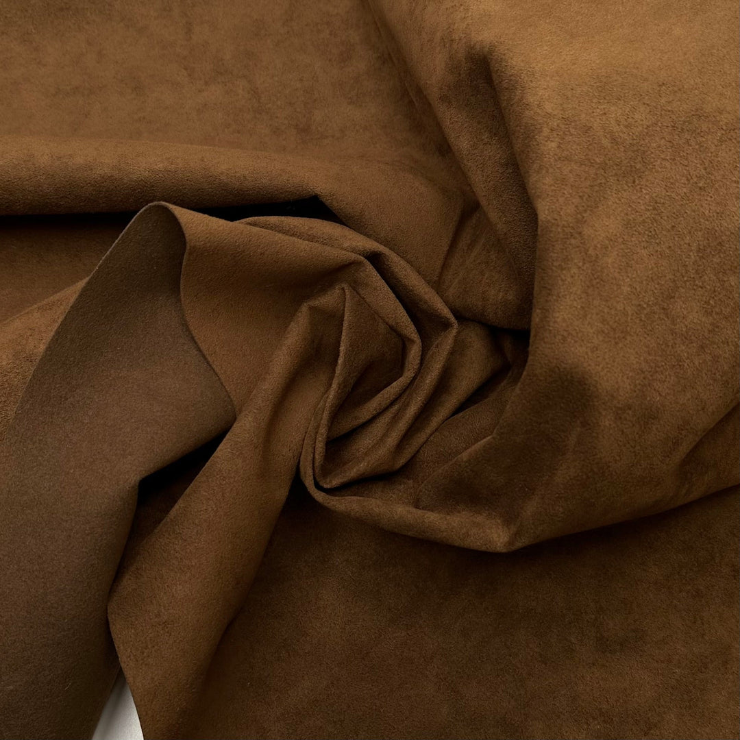 Wide Open Spaces - Faux Ultra Suede Woven - Brown - 0.7M Bundle - True Deadstock fabric Fabric by private - Sustainable Textile | FABCYCLE