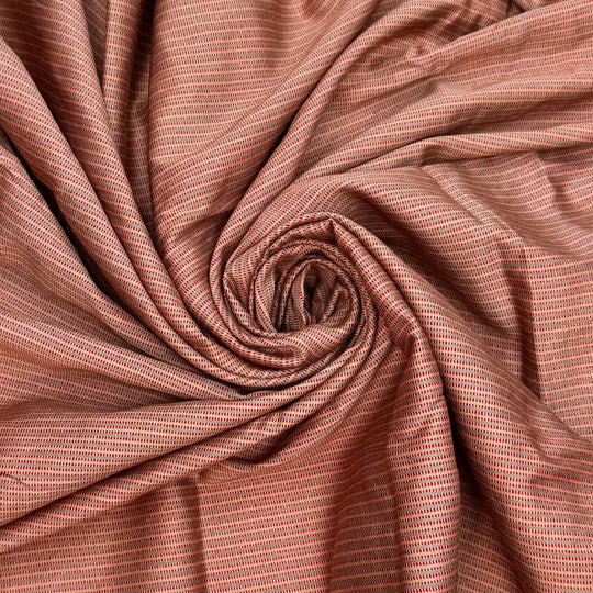 Wildflower Blooms - Brushed Cotton Woven - Beige/Red Stripes - 2M Bundle - True Deadstock fabric Fabric by private - Sustainable Textile | FABCYCLE