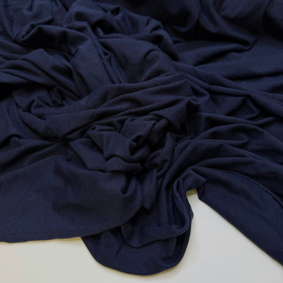 Wind Power - Jersey Bamboo Blend Knit - Navy - 1.3M Bundle - True Deadstock fabric Fabric by private - Sustainable Textile | FABCYCLE