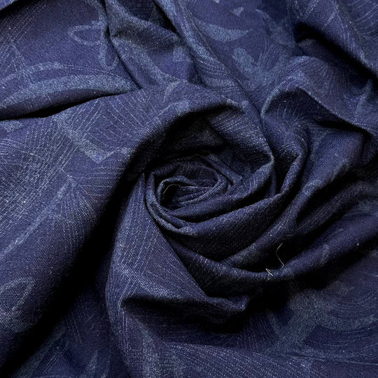 Windy Winter Nights - Cotton Woven - Navy Abstract - 1M Bundle - True Deadstock fabric Fabric by private - Sustainable Textile | FABCYCLE