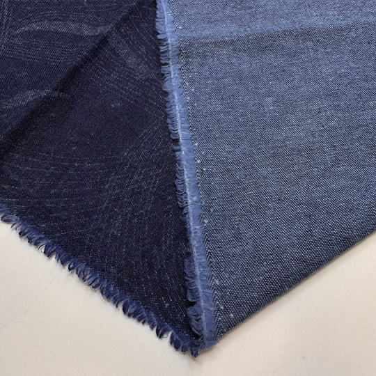 Windy Winter Nights - Cotton Woven - Navy Abstract - 1M Bundle - True Deadstock fabric Fabric by private - Sustainable Textile | FABCYCLE