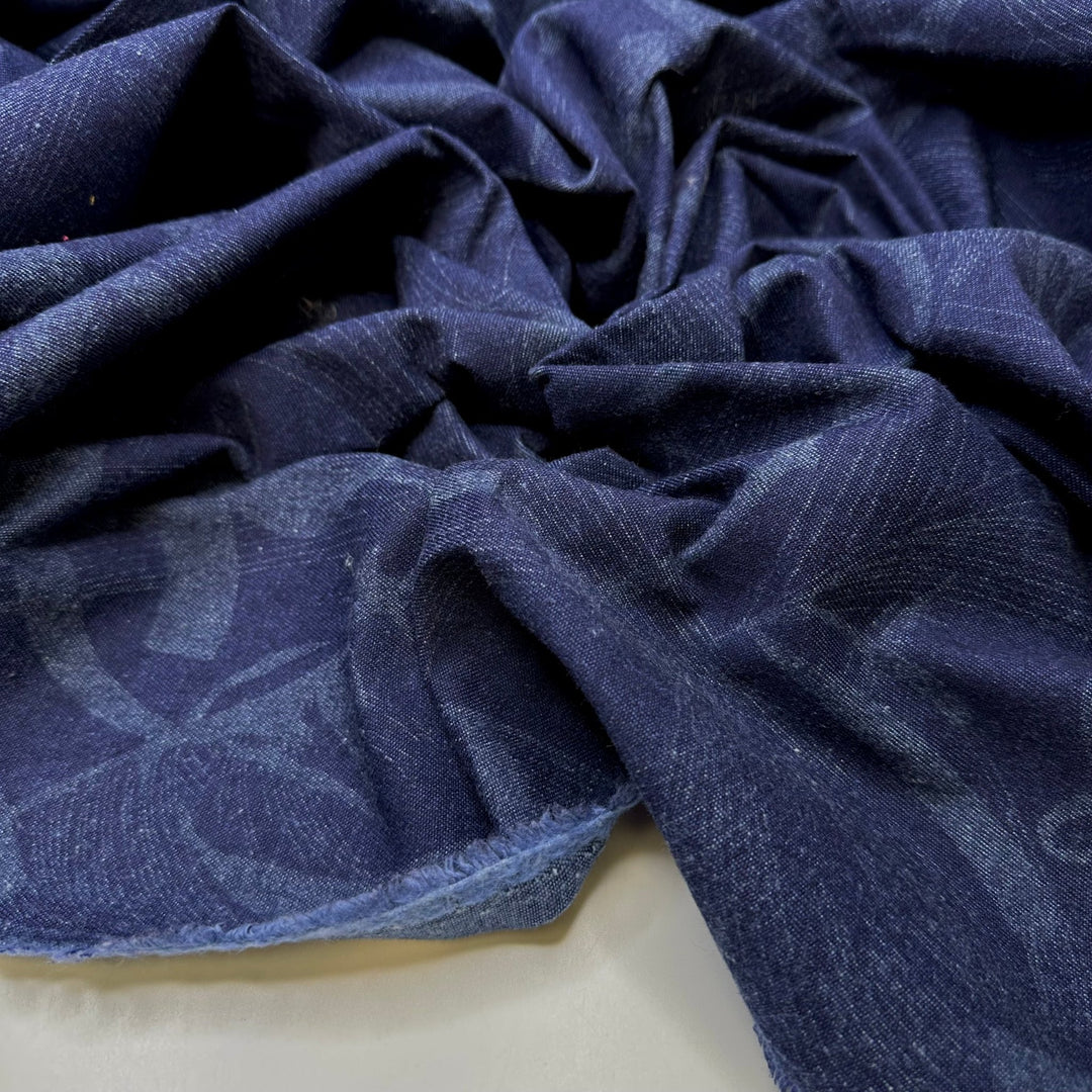 Windy Winter Nights - Cotton Woven - Navy Abstract - 1M Bundle - True Deadstock fabric Fabric by private - Sustainable Textile | FABCYCLE