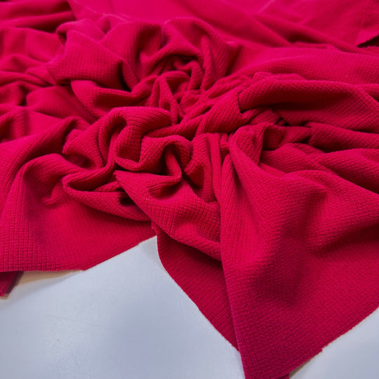 Wine Stained Lips - Polyester Blend Knit - Magenta - 0.8M Bundle - True Deadstock fabric Fabric by private - Sustainable Textile | FABCYCLE