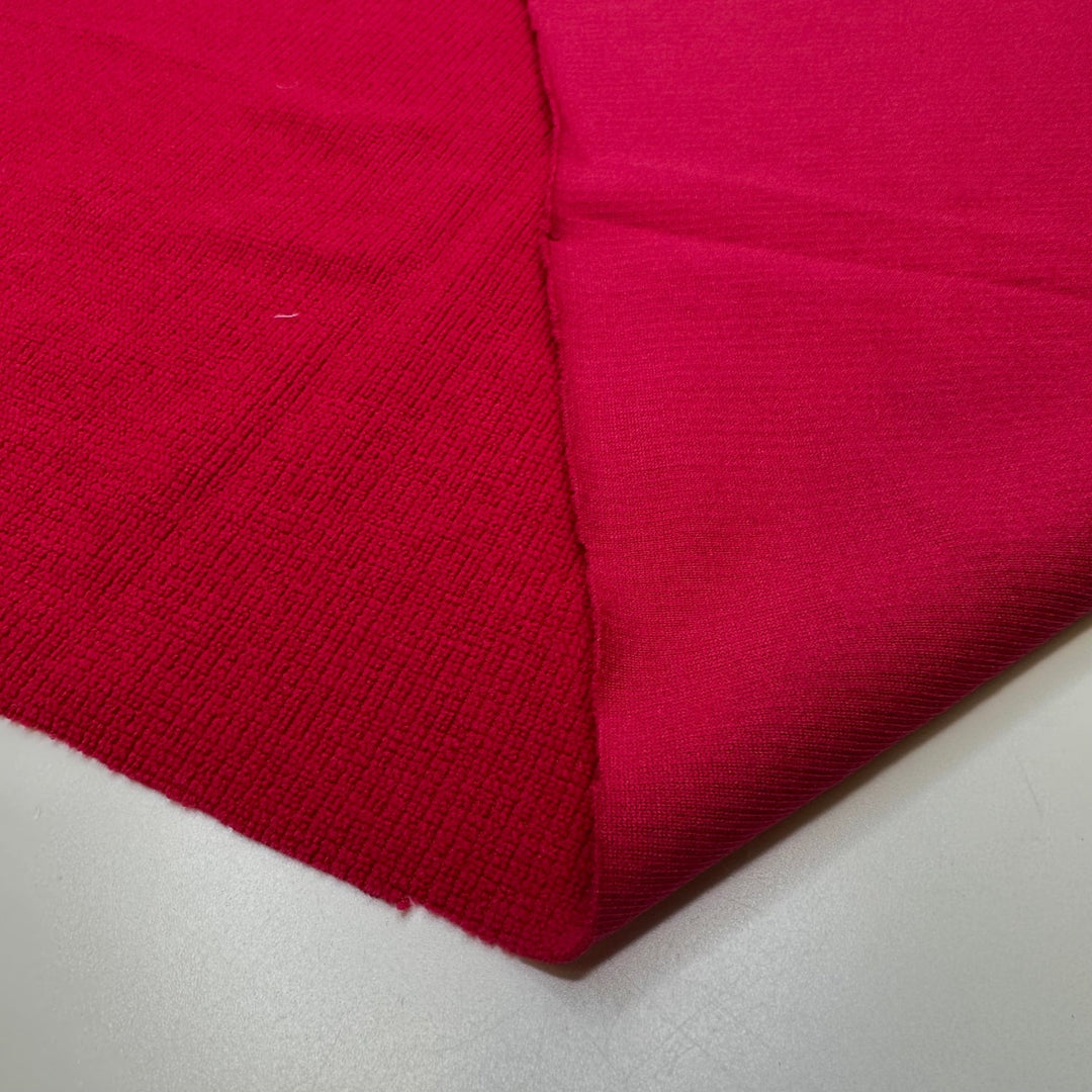 Wine Stained Lips - Polyester Blend Knit - Magenta - 0.8M Bundle - True Deadstock fabric Fabric by private - Sustainable Textile | FABCYCLE