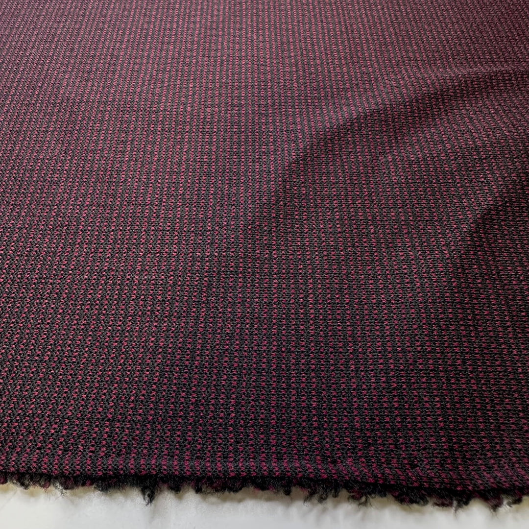 Winning A Free Room Upgrade - Polyester Blend Knit - Black/Burgundy - 1.15M Bundle - True Deadstock fabric Fabric by private - Sustainable Textile | FABCYCLE