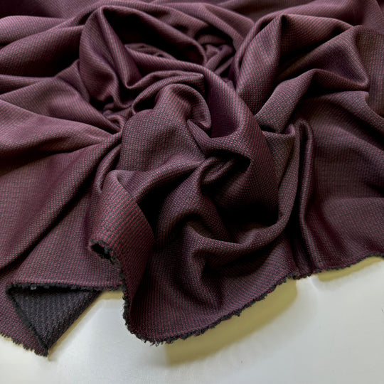 Winning A Free Room Upgrade - Polyester Blend Knit - Black/Burgundy - 1.15M Bundle - True Deadstock fabric Fabric by private - Sustainable Textile | FABCYCLE