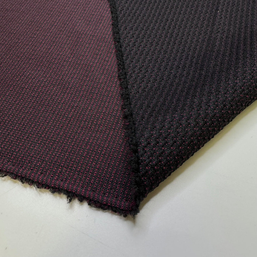 Winning A Free Room Upgrade - Polyester Blend Knit - Black/Burgundy - 1.15M Bundle - True Deadstock fabric Fabric by private - Sustainable Textile | FABCYCLE