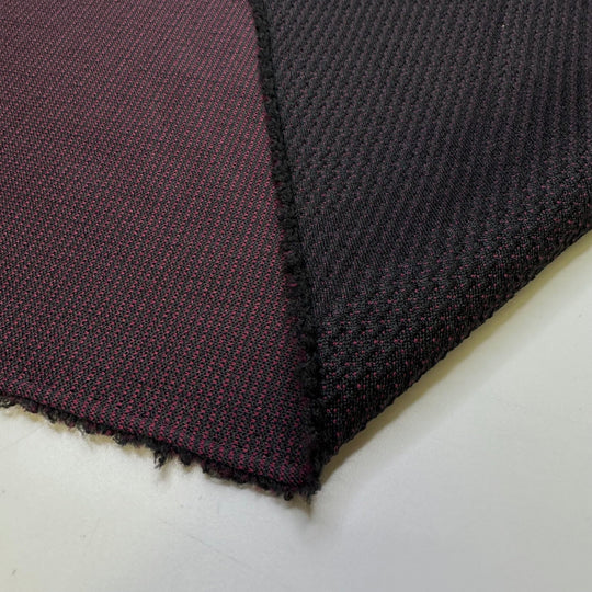 Winning A Free Room Upgrade - Polyester Blend Knit - Black/Burgundy - 1.15M Bundle - True Deadstock fabric Fabric by private - Sustainable Textile | FABCYCLE