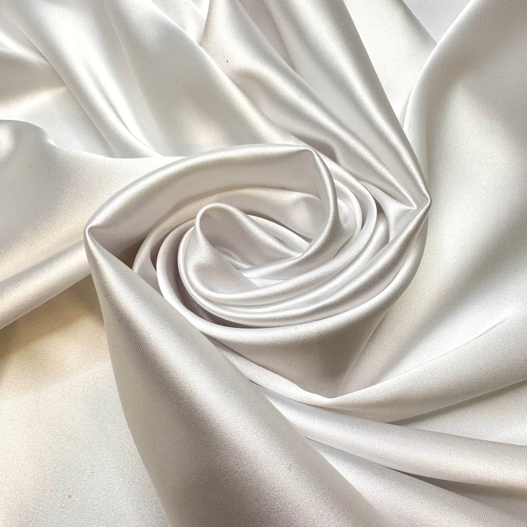 Winning The Lottery - Sateen Polyester Blend Woven - White - Bundles - True Deadstock fabric Fabric by private - Sustainable Textile | FABCYCLE