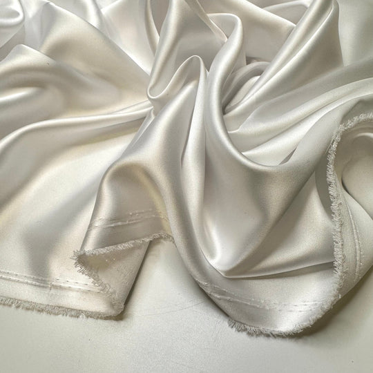 Winning The Lottery - Sateen Polyester Blend Woven - White - Bundles - True Deadstock fabric Fabric by private - Sustainable Textile | FABCYCLE