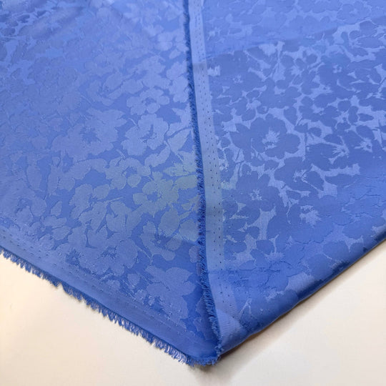 Winter Ahead - Polyester Blend Satin Jacquard - Light Blue Floral - 3M Bundle - True Deadstock fabric Fabric by private - Sustainable Textile | FABCYCLE