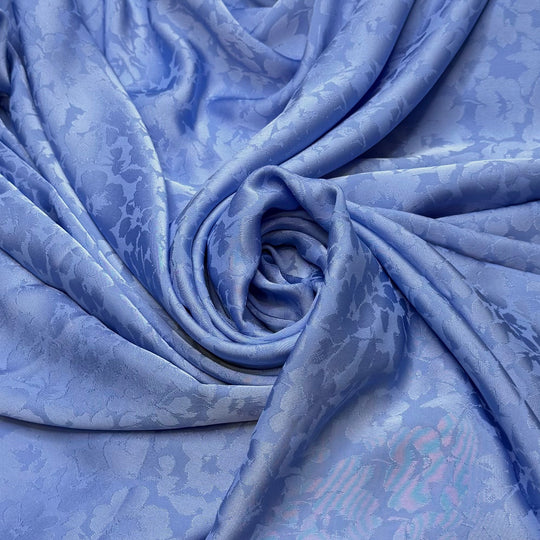 Winter Ahead - Polyester Blend Satin Jacquard - Light Blue Floral - 3M Bundle - True Deadstock fabric Fabric by private - Sustainable Textile | FABCYCLE