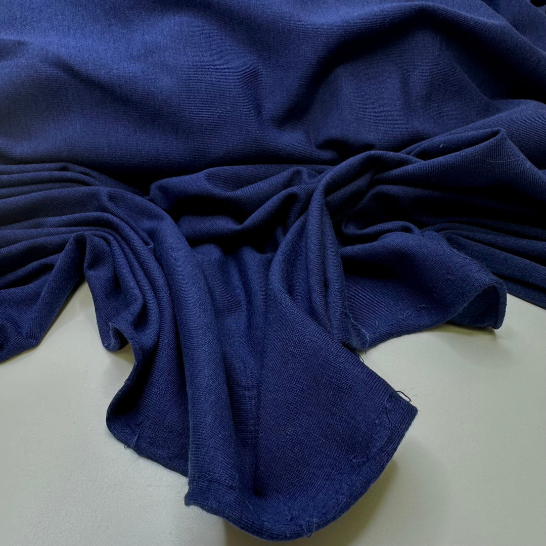 Winter Blues - Jersey Bamboo/Cotton Knit - Dark Blue - 3M Bundle - True Deadstock fabric Fabric by private - Sustainable Textile | FABCYCLE