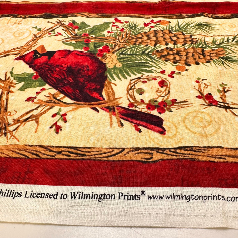 Winter Cardinal - Cotton Woven - Red Multi Winter Cardinal - 0.6M Bundle - True Deadstock fabric Fabric by private - Sustainable Textile | FABCYCLE