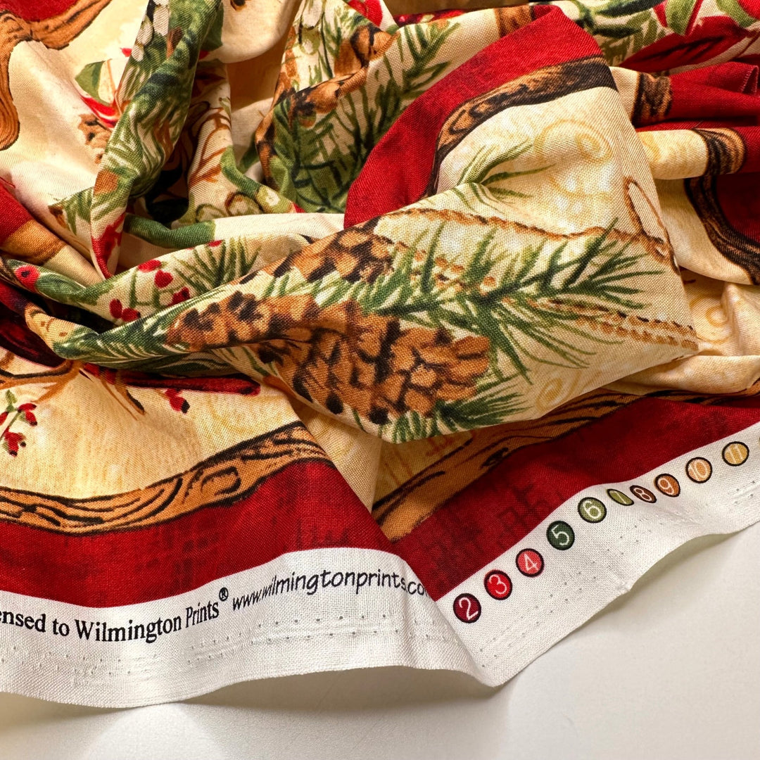 Winter Cardinal - Cotton Woven - Red Multi Winter Cardinal - 0.6M Bundle - True Deadstock fabric Fabric by private - Sustainable Textile | FABCYCLE