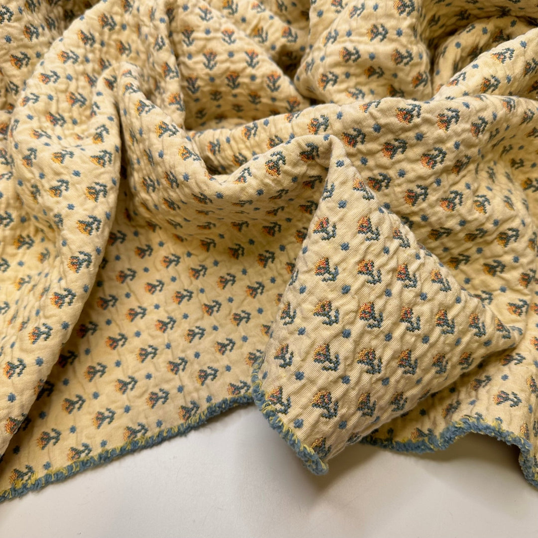 Winter Flowers - Cotton Blend Woven - Cream Multi Floral - 1.2M Bundle - True Deadstock fabric Fabric by private - Sustainable Textile | FABCYCLE